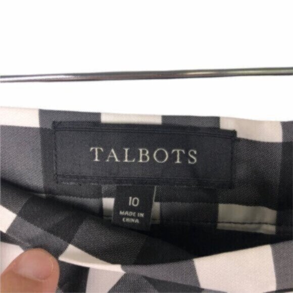 NWT Talbots | Black & White A-line Gingham Plaid Midi Skirt Size 10 - Picture 5 of 9